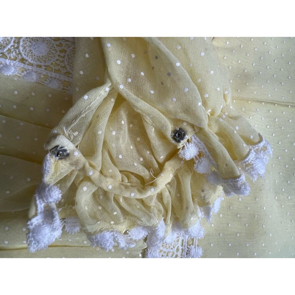 Vintage Sylvia Ann Yellow Swiss Dot Maxi Dress - Picture 9 of 15